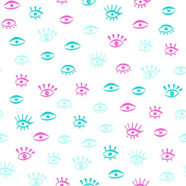 Kusursuz desen, el çizimi göz.