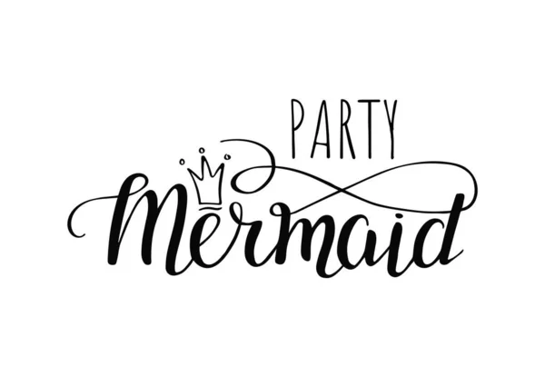 Fiesta Mermaid con plantilla de corona — Vector de stock