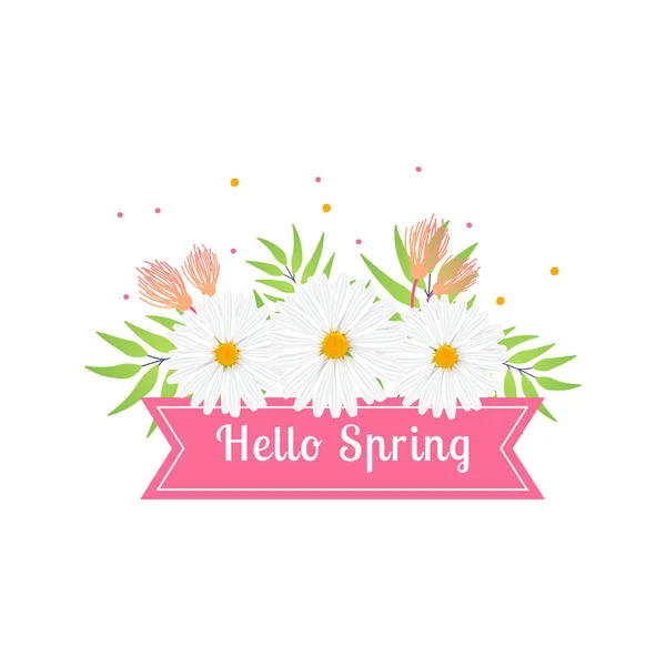 Hola banner de plantilla de primavera — Vector de stock