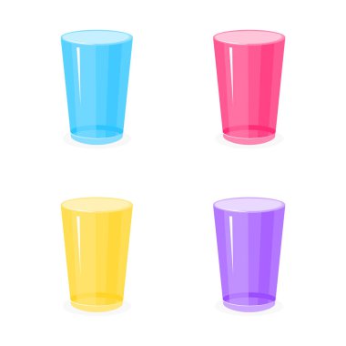 Çizgi film tarzında izole edilmiş boş bardak.