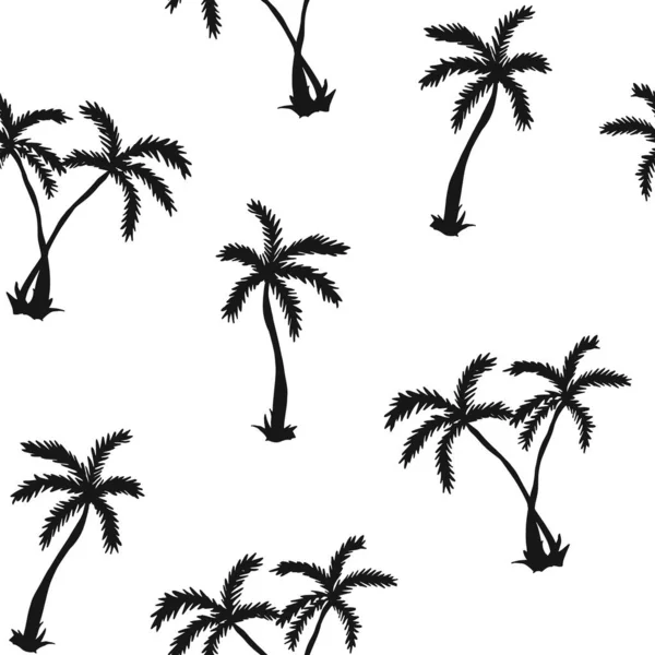 Bezešvý vzor se siluetou palmy — Stockový vektor