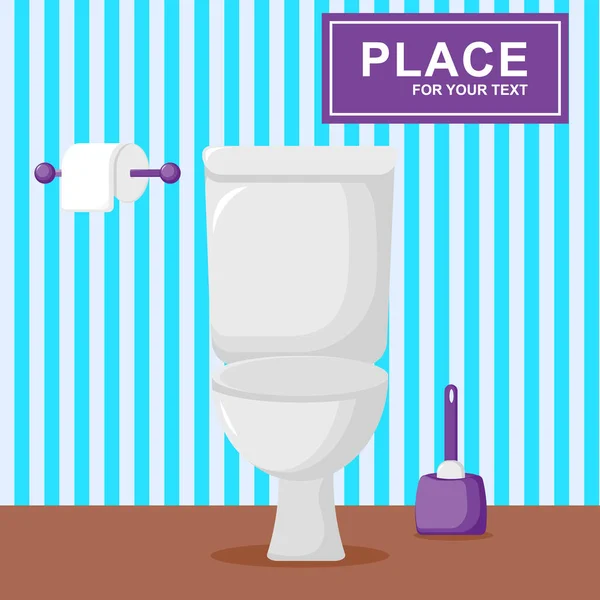 Шаблонний плакат з керамічним туалетом — стоковий вектор