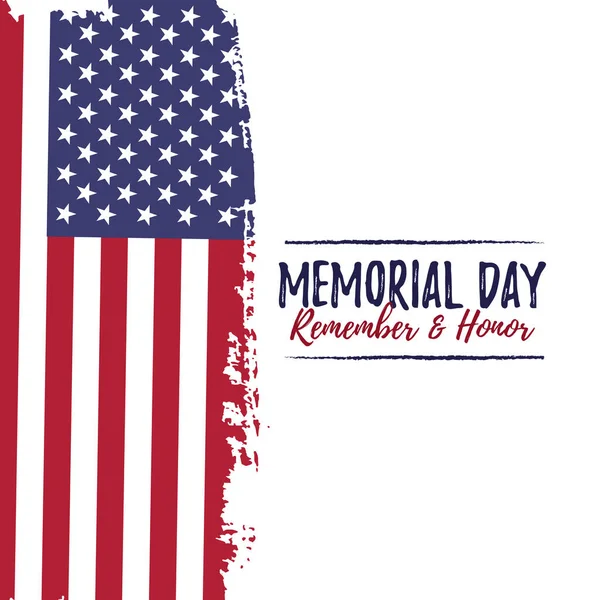 Tarjeta de plantilla Memorial Day — Vector de stock