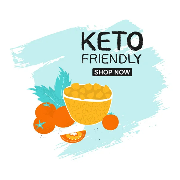 Modelo de cartaz amigável Keto com grão de bico —  Vetores de Stock