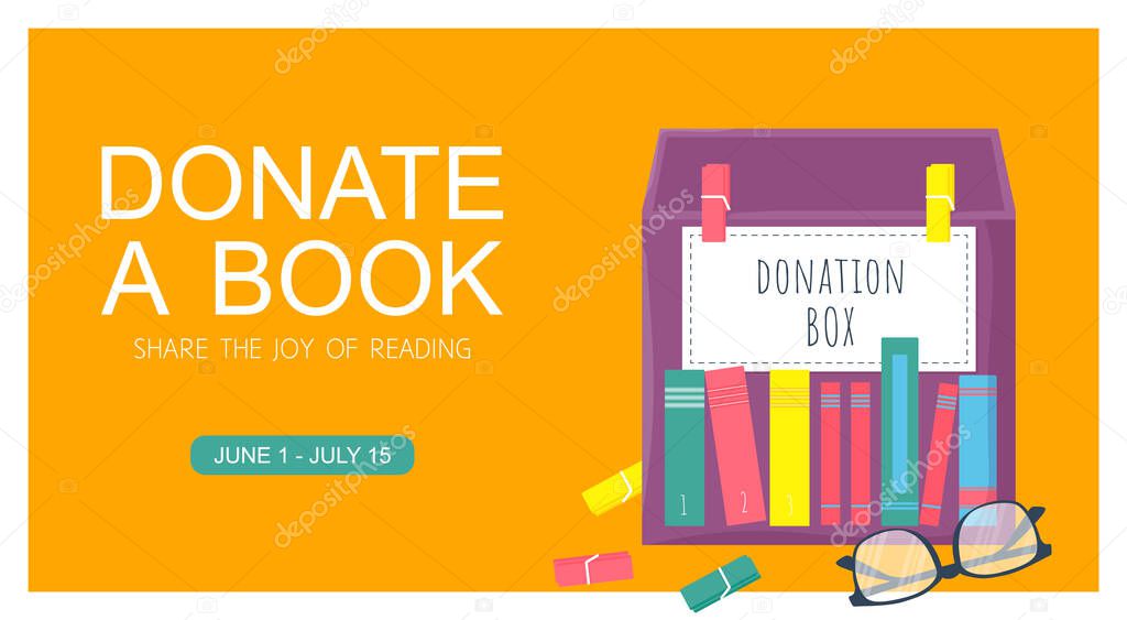 Template poster with box for donation book