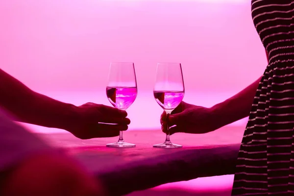Romantic Couple Drinking Wine Together — Stock Photo, Image