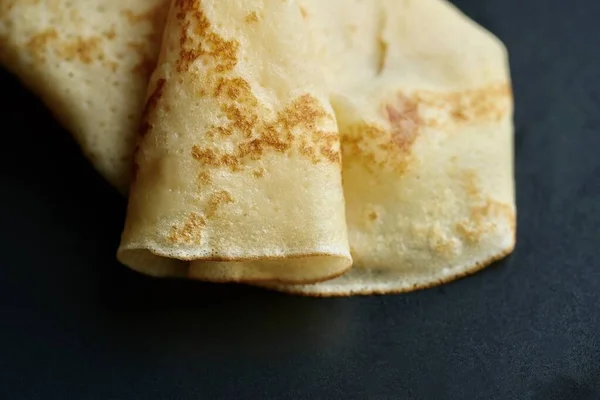 Cheesy Beautiful Delicate Pancake Closeup Soft Focus Gentle Bokeh — Stock Photo, Image