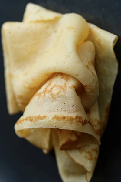 Cheesy Beautiful Delicate Pancake Closeup Soft Focus Gentle Bokeh — Stock Photo, Image