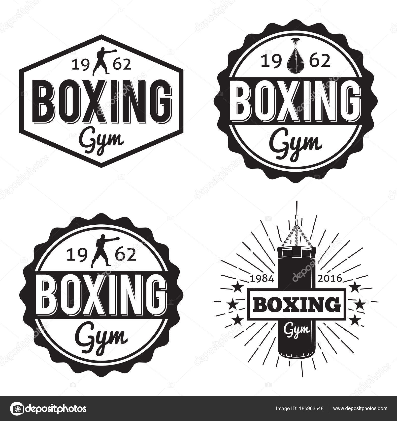 Boxing gym and martial arts logo badge/label Stock Vector Image by
