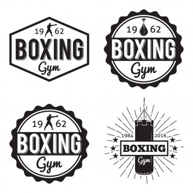 Boks jimnastik salonu ve dövüş sanatları logo rozet/etiket