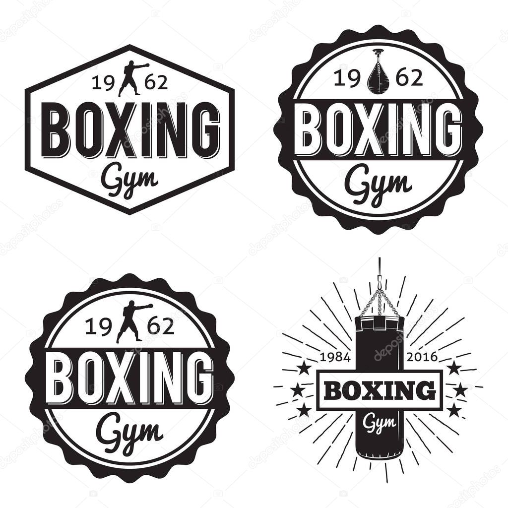 Boxing gym and martial arts logo badge/label
