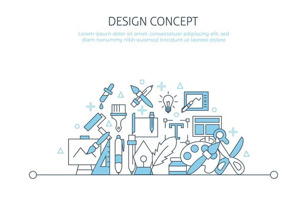 Tervező Weboldal Banner Rajzolásához Kezdőlap Mobil App Ikonok Készlet Kreatív — Stock Vector