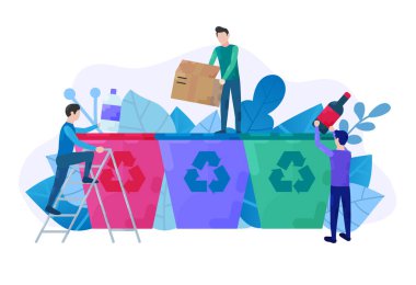 Sosyal medya pazarlama afişi. İş geliştirme servisi iniş sayfası, promosyon sitesi tasarımı, mobil web sitesi yönetim yazılımı poster şablonu için. Web modern insanlar düz