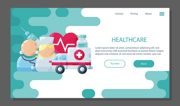 Αφίσα Υγείας Εικονίδια Banner Ιατρικής Σελίδας Προορισμού Ορίστηκαν Πλατέα Σύμβολα — Διανυσματικό Αρχείο