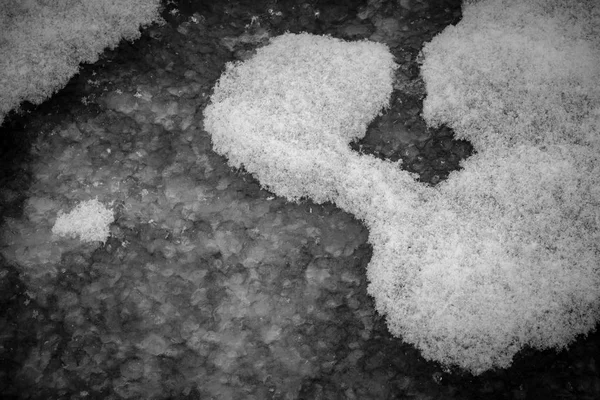 Cristaux de glace en noir et blanc — Photo