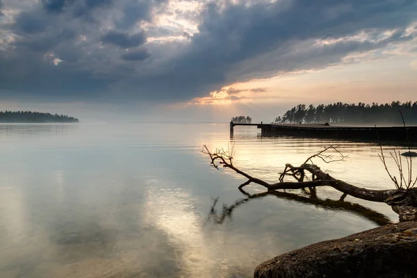 Nebel am See — Stockfoto