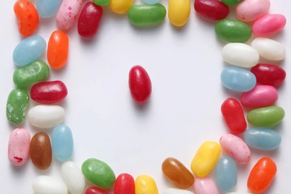 Gros Plan Sur Des Bonbons Colorés Assortis — Photo