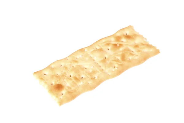 Brood Cracker Geïsoleerd Witte Achtergrond Met Clipping Pad Kopieer Ruimte — Stockfoto