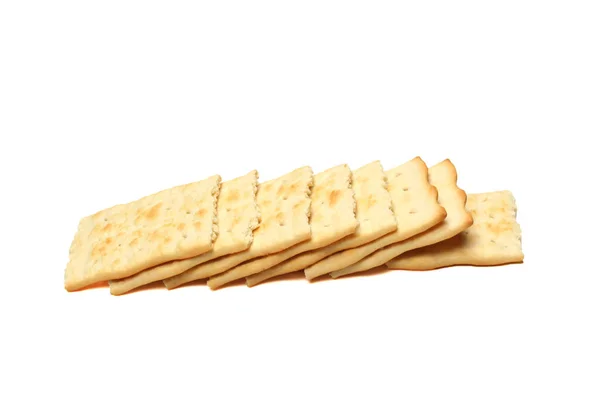 Hoop Brood Cracker Geïsoleerd Witte Achtergrond Met Kopieerruimte Voor Tekst — Stockfoto