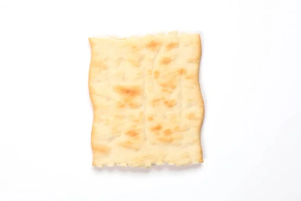 Brood Cracker Geïsoleerd Witte Achtergrond Met Kopieerruimte Voor Tekst — Stockfoto