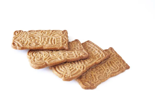 Zoete Cookies Geïsoleerd Witte Achtergrond Met Kopieerruimte Voor Tekst — Stockfoto