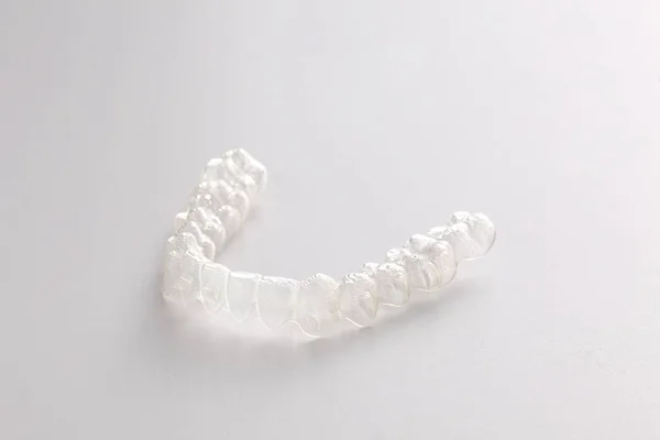 Transparent Teeth Brace Aligenr Isolated White Background Copy Space Foryour — Stock Photo, Image