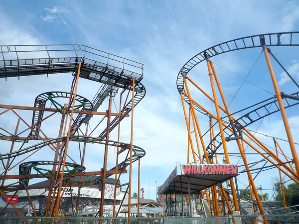 Vienna Austria August 2019 Roller Coaster Prater Luna Park — Stock Photo, Image