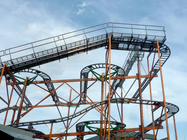 Vienna Austria August 2019 Roller Coaster Prater Luna Park — Stock Photo, Image