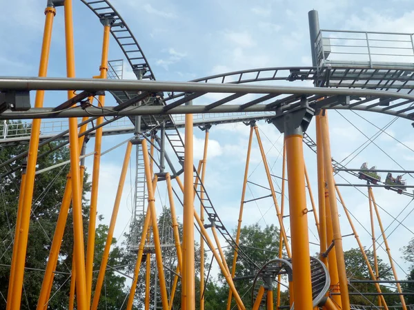 Vienna Austria August 2019 Roller Coaster Prater Luna Park — Stock Photo, Image