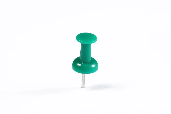 Push Pin Isolato Sfondo Bianco Con Spazio Copia Testo — Foto Stock