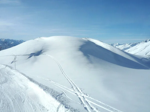 Snowboard Pálya Por Másolás Helyet Szöveg — Stock Fotó