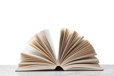 open book isolated on white background with clipping path and copy space for your text