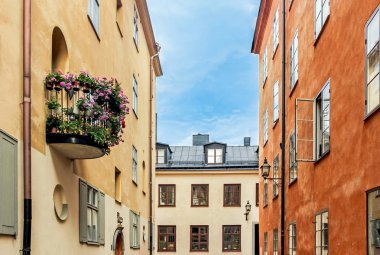 eski şehir Stockholm mimarisinde 