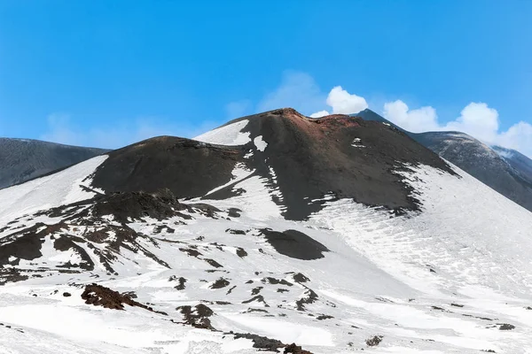 Paisaje Nieve Monte Etna —  Fotos de Stock