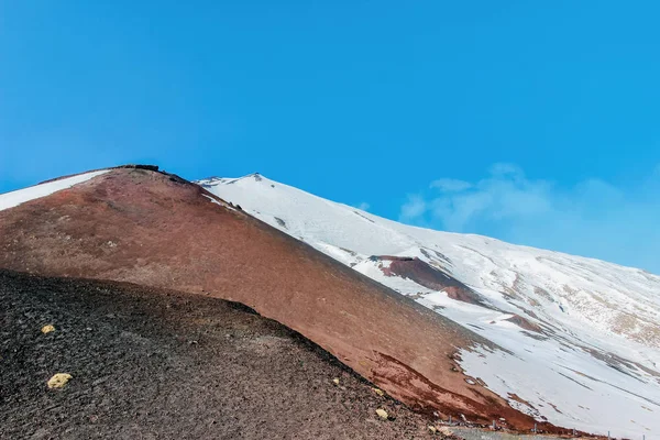 Paisaje Nieve Monte Etna —  Fotos de Stock