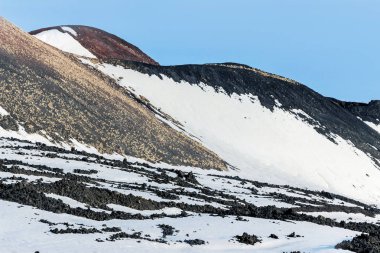 etna Dağı günü kar manzara