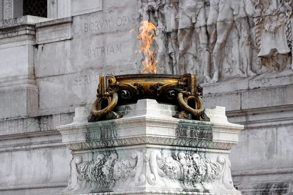 Oheň Piazza Venezia Římě — Stock fotografie