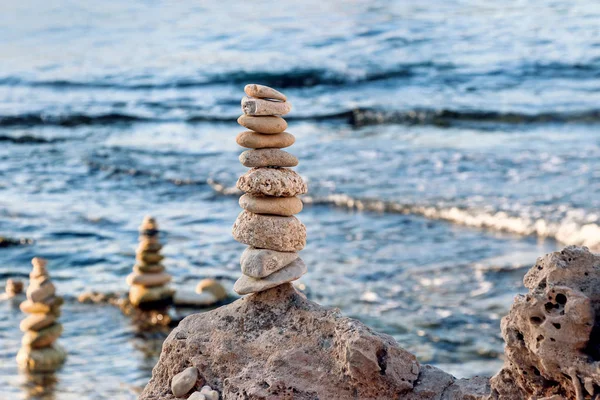 stone stack at coast