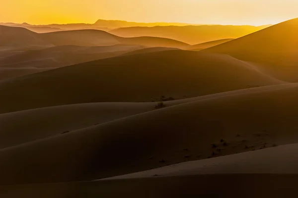 Luz Sol Duna Areia Deserto Pôr Sol — Fotografia de Stock