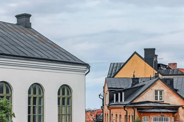 Edificios Coloridos Visby Sueco — Foto de Stock
