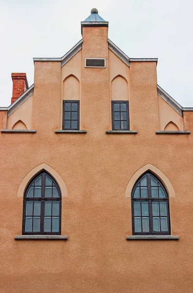 Außenfassade Alter Gebäude Visby Schweden — Stockfoto