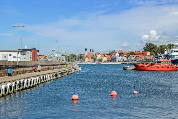 Visby Gotlandia Szwecja Sierpnia 2017 Widok Starego Miasta Visby Portu — Zdjęcie stockowe