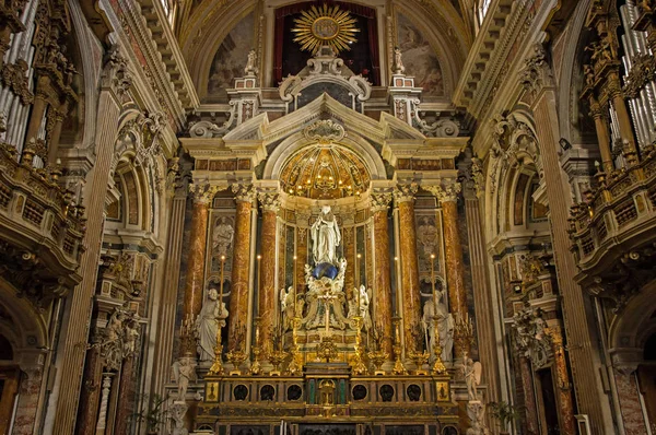 Naples Italie Février 2018 Intérieur Église Gesu Nuovo Naples — Photo