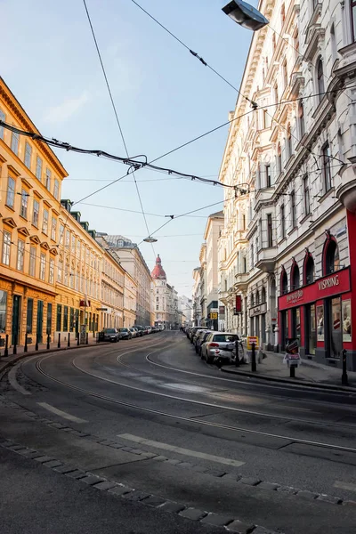 Paisaje Urbano Calle Vacía Con Edificios Antiguos Viena — Foto de Stock