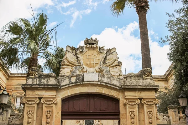 Alte Kalksteinarchitektur Der Altstadt Mdina Malta — Stockfoto