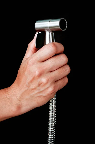 Bidet shower in hand — Stock Photo, Image