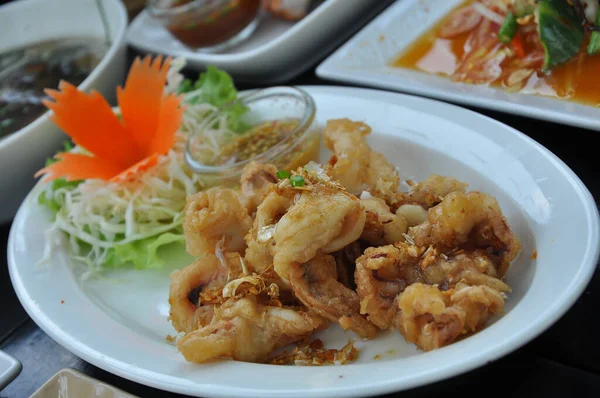 Fried Calamari Appetizer Menu Children Love — Stock Photo, Image