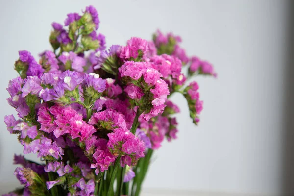 Purple tone flowers decorating the house