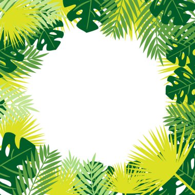 Tropikal vektör çerçeve bırakır.