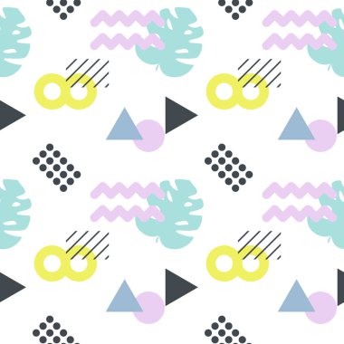 Monstera palm ile geometrik desen bırakır.